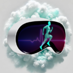 Physio 3D Logo der Apple Vision Pro in der mitte ein grünliche menschliche Figur